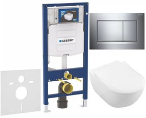 GEBERIT Duofix súprava 5v1 - inštalačný modul, závesné WC s DirectFlush a Softclose sedátko VILLEROY &amp; BOCH Subway 2.0, tlačítko Sigma30, 115.883.KH.1 (lesklý/matný/lesklý chróm), 111.300.00.5 NI6