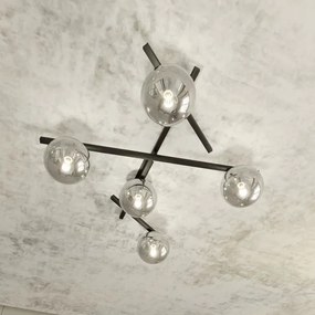 Stropné svietidlo SMART 5xE14/10W/230V čierna/šedá