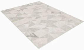 Koberec Kenitra G231A trojuholníky, krémový / sivý / strieborný
