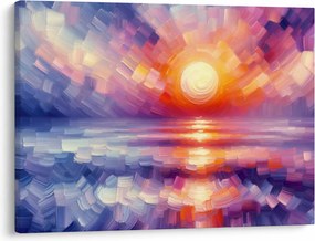 Obraz - Farebný umelecký západ slnka (70x50 cm)