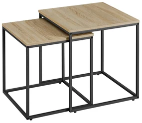 Sada 2ks konferenčných stolíkov QUADRO, dekor dub sonoma