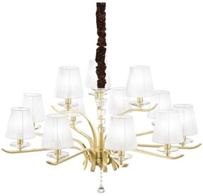 Ideal Lux - Luster na reťazi PEGASO 12xE14/28W/230V pr. 102 cm zlatá
