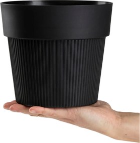 PLASTOVÝ KVETINÁČ SILVA LINE 20X17,5 CM ČIERNA