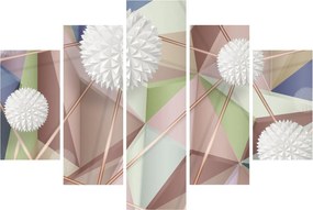 Obraz - 3D Abstrakcia v pastelových farbách (150x105 cm)
