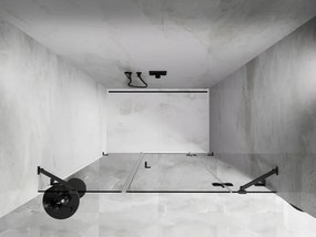 Mexen Lunar, pravé otočné sprchové dvere 135 cm, 8mm číre sklo, brúsený grafit profil, 834S-135-050-66-00-P