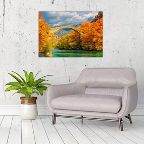 Sklenený obraz - Konitsa most (70x50 cm)