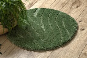 Kúpeľňový koberček SUPREME WAVES vlny, zelený kruh