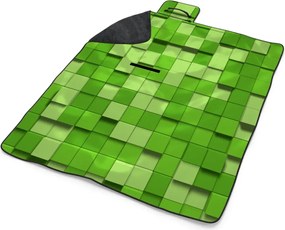 Sablio Plážová deka Green Blocks 3D: 200x140 cm