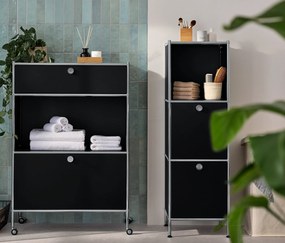 Úzka kovová komoda »CN3« s 2 výklopnými priečinkami