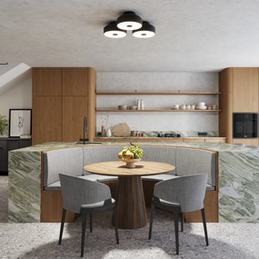 Stropné svietidlo Omiq, 1x čierne kovové tienidlo, (biely plast), (fi 30 cm)