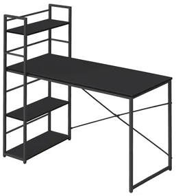 Písací stôl MAX 4.0 SONOMA s regálom 120x44 cm, čierny