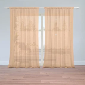 Sablio Záclony Biele čiarky na oranžovej: 2ks 150x250cm