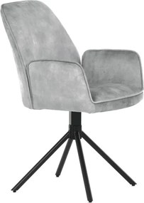Jedálenská stolička zamatová, sivá HC-511 SIL4