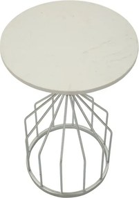 Odkladací stolík Cup 37 cm mramor/strieborný