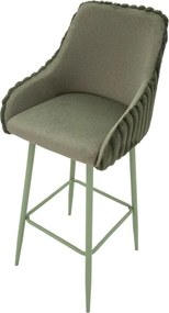Zelené čalúnené barové stoličky v súprave 2 ks s podrúčkami (výška sedadla 78 cm) Alaska – Mauro Ferretti