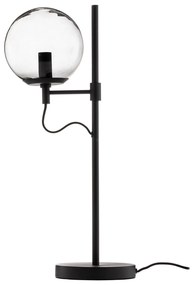 Lucande Sotiana stolová lampa, sklená guľa, čierna