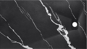 Besco Obdĺžniková sprchová vanička z SMC kompozitu VEXO MARBLE BLACK R 100x80 (120x80, 120-180x90) BESCO-Rozmery: 100x80