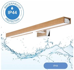 Brilagi-LED Kúpeľňové osvetlenie zrkadla WOODY MIRROR LED/12W/230V IP44 dub/chróm BG0890