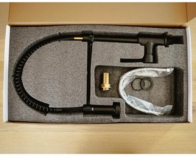 Gamma Solid, stojanková drezová batéria s elastickou výlevkou, čierna matná, GMA-BSL-BK