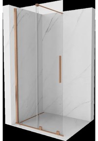 Mexen Velar rozťahovacia sprchová stena Walk-in 120 x 200 cm, transparentná 8 mm, brúsená meď - 871-120-000-03-65