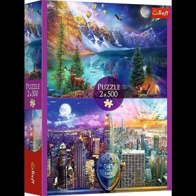 Trefl Puzzle 2x500 - Výlet po Amerike