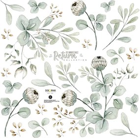 Samolepka do detskej izby miniset lúčnych kvetov 50x50cm