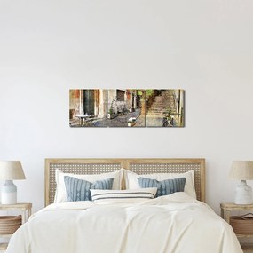 Obraz - Staré ulice Ríma (s hodinami) (90x30 cm)