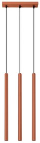 Závesné svietidlo Pastelo, 3x oranžové kovové tienidlo