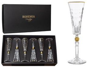 BOHEMIA PRESTIGE CONTE GOLD POHÁR NA ŠAMPANSKÉ 170ML SADA 6 KS