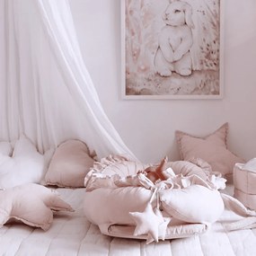 Ľanový vankúš lipový list púdrovo ružová 38×43 cm