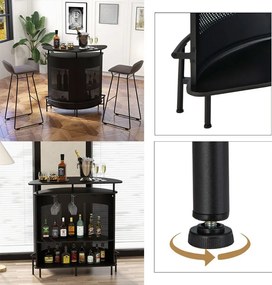 Polkruhový barový pult