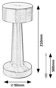 Rabalux 74208 stolná LED lampa Senan, strieborná