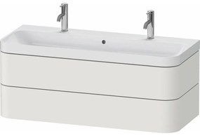 DURAVIT Happy D.2 Plus c-shaped závesná skrinka s nábytkovým umývadlom s dvomi otvormi, 2 zásuvky, 1175 x 490 x 480 mm, nordická biela matná lakovaná, HP4379O39390000