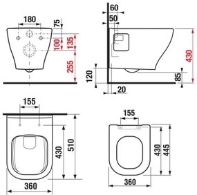 JIKA H8666160000001 - Závesné WC DEEP + WC sedadlo SoftClose DEEP