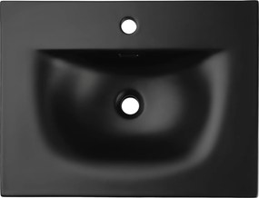 Comad Nábytkové keramické umývadlo SKY 1 BLACK MATT 60 DP, 61x46 cm, čierna matná