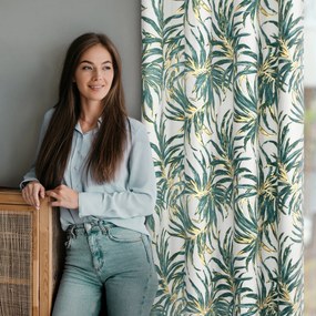ZATEMŇOVACÍ ZÁVES NA KRÚŽKOCH ALENA 140X250 CM LISTY