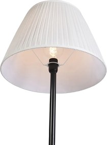 Moderná stojaca lampa čierna s bielym skladaným tienidlom 45 cm - Simplo