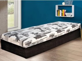 Posteľ Hurikán 80x200 cm, čierna/biela%