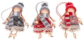 Súprava vianočná dekorácia Dievča závesné 3ks, v. 15 cm