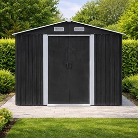 Záhradný domček BestBerg BBSH-1208A / 10,1 m² / 389 x 260 x 202 cm / antracitová/biela