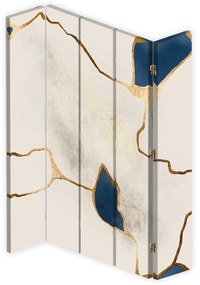 Gario Paraván Modro-zlaté línie Rozmery: 180 x 170 cm, Prevedenie: Otočný paraván 360°