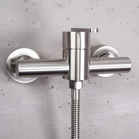 Rea Ontario, sprchová batéria s ručnou sprchovou súpravou, brúsená oceľ, REA-B5502