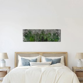 Obraz - Betónový múr s rastlinami (s hodinami) (90x30 cm)