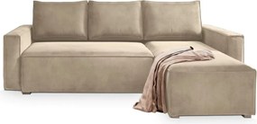 AKCIA Béžová rozkladacia rohová pohovka CAVELO, obojstranná II. akosť