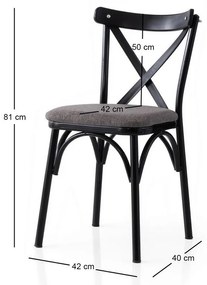 Súprava jedálenských stoličiek Ekol Grey and Black, 2 ks