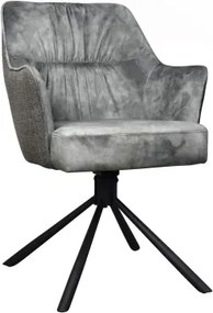 Otočná jedálenská stolička Axel, stredne šedá zamatová látka/tkanina%