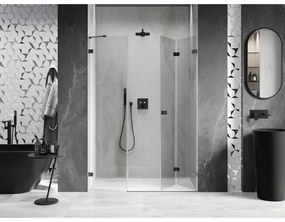 Mexen Lunar-F, pravé sklápacie sprchové dvere 135 cm, 8mm číre sklo, brúsený grafit profil, 836S-135-050-66-00-P