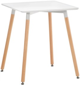 Stôl drevený Viborg 60 natura / biela - v75 x 60 x 60 cm