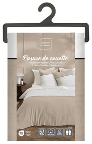 Biele/béžové bavlnené obliečky na dvojlôžko/predĺžené 240x220 cm Gabrielle – douceur d'intérieur