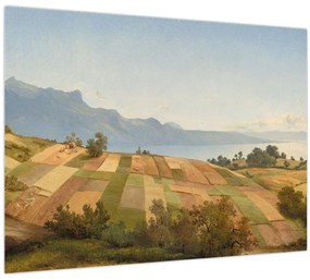 Sklenený obraz - Alexandre Calame, Swiss Landscape, reprodukcia (70x50 cm)